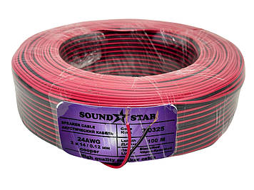 Низковольтний кабель живлення Sound Star 2х0.16 (0325) мідний,100м