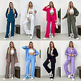 Рожевий жіночий вільний прогулянковий костюм з американського крепу: сорочка та штани, фото 9