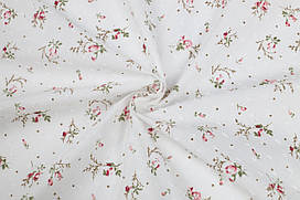 Батист в мушку Трояндочки, крапки на білому