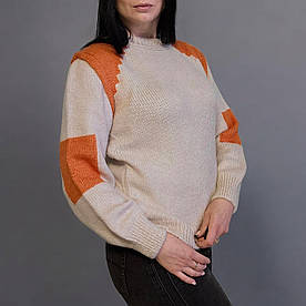Светр жіночий в'язаний бежевий. One Size