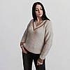 Светр в'язаний жіночий бежевий. One Size, фото 2
