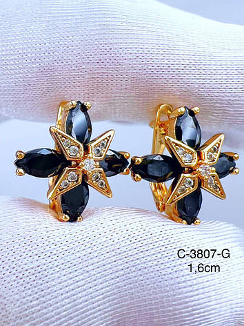 Сережки Xuping позолота, фото 1