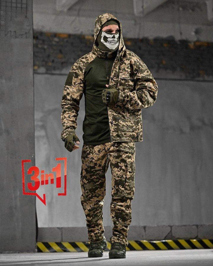 Комплект тактичного одягу Піксель 3в1 HELISTRONG – кітель, штани, убакс ДЛ6296 ТМ, фото 1