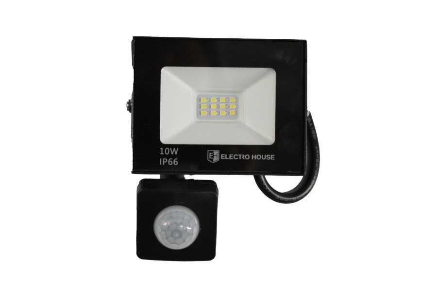 LED прожектор із датчиком руху 10 Вт 1000 Лм 6500 К холодний білий SMD2835
