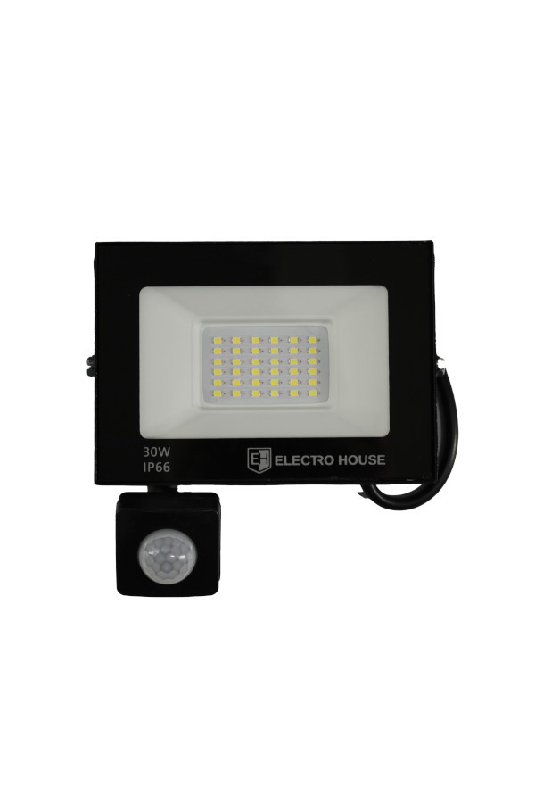 LED прожектор із датчиком руху 30 Вт 3000 Лм 6500 К холодний білий SMD2835