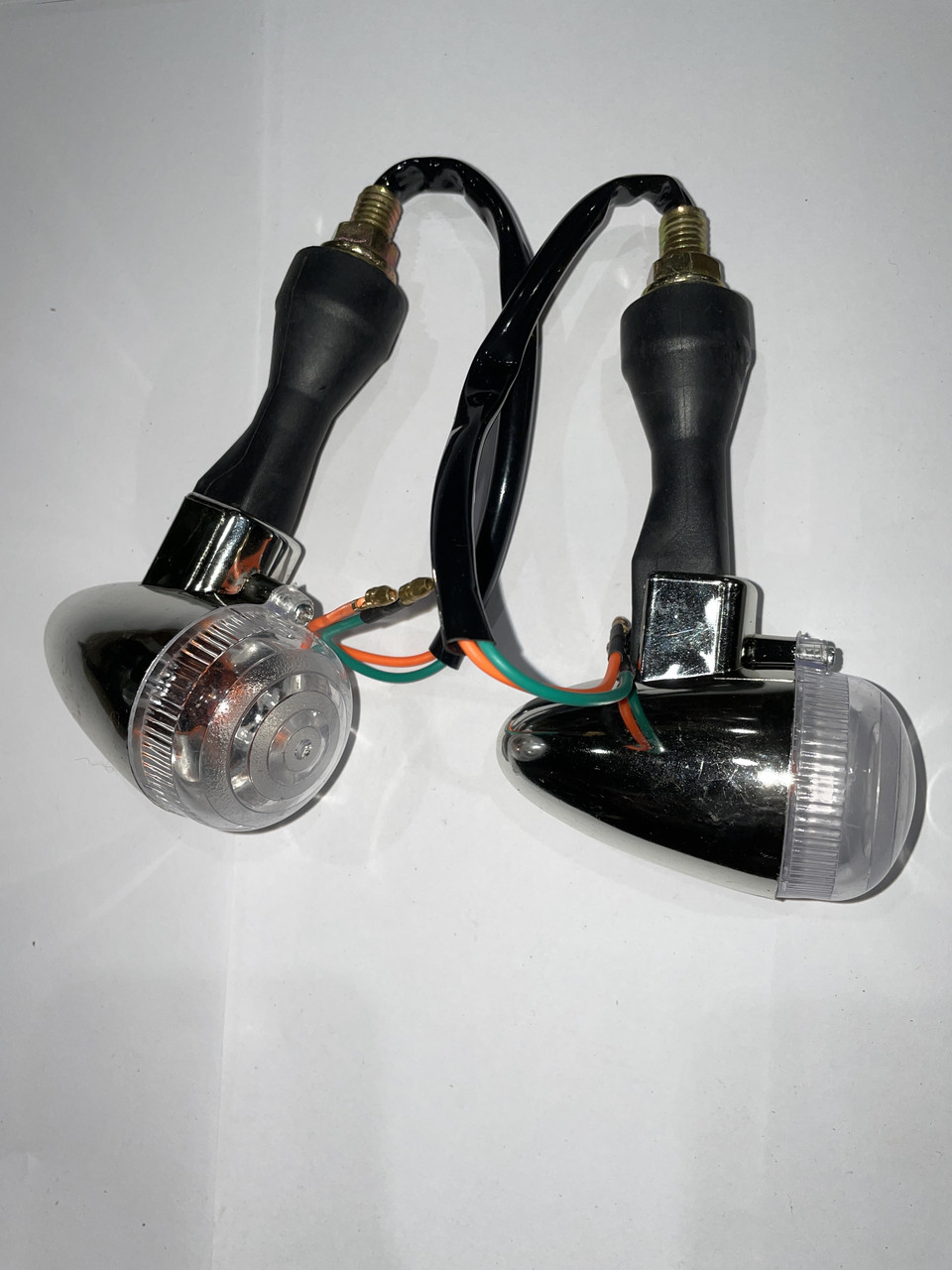 Повороти (пара) круглі (хром, прозорі)