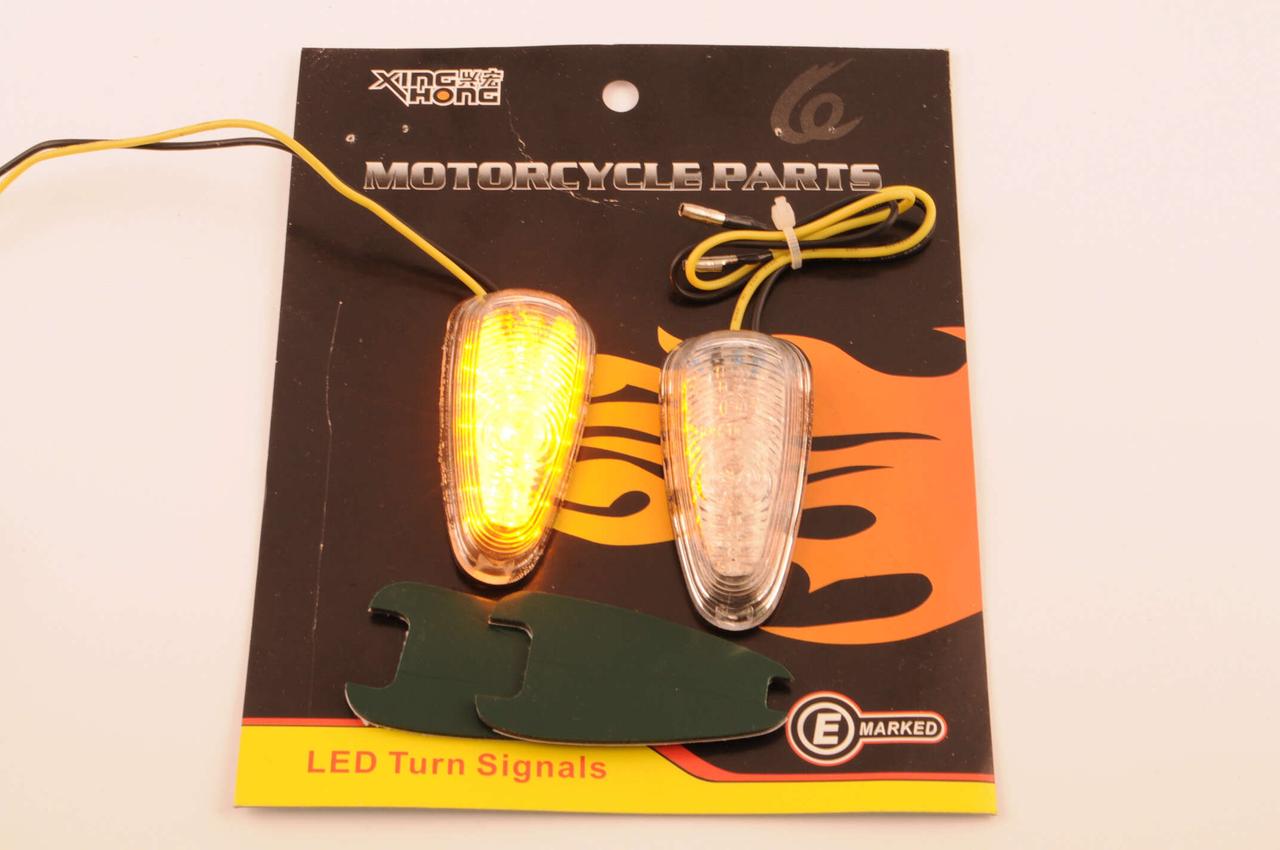 Повороти діодні міні (пара) стрілоподібні (самоклейні, прозорі) XING HONG