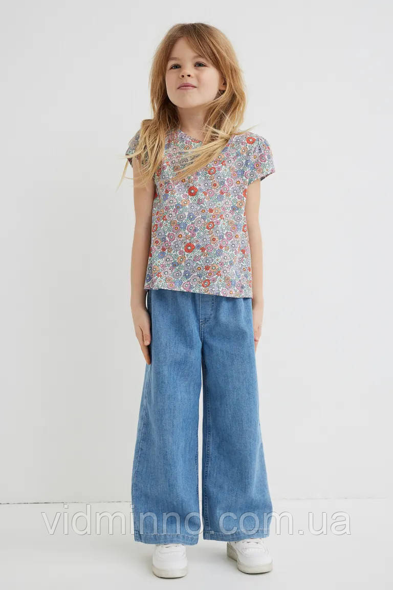 Футболка H&M на дівчинку р.122-128, 6-8 років, квіти, фото 1