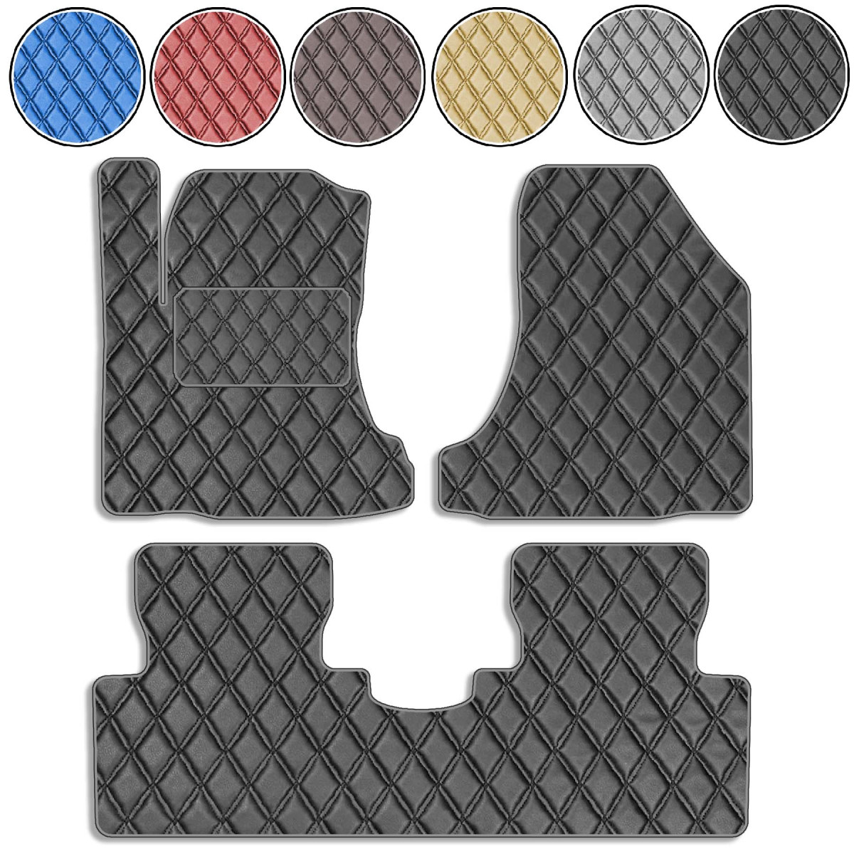 3D Килимок у багажник EVA для Hyundai Tucson 2004-2012 Комплект з перемичкою (5 шт.), Rombus (Екошкіра), Екошкіра, фото 1