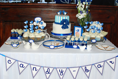 Свадебный Кенди бар Candy Bar в бело-синих тонах - фото 2 - id-p460419266