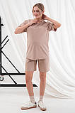 Костюм для вагітних та годуючих з шортами та футболкою кольору капучіно S, фото 2