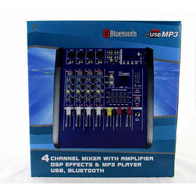 Аудіокшер Mixer UKC BT 4200D, мікшер 4 канали, мікшер з Bluetooth iC227