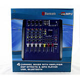 Аудіокшер Mixer BT 4200D, мікшер 4 канали, мікшер з Bluetooth iC227, фото 3