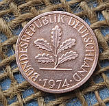 1 пфенiг 1974 року. (G) Нiмеччина - ФРН, фото 3