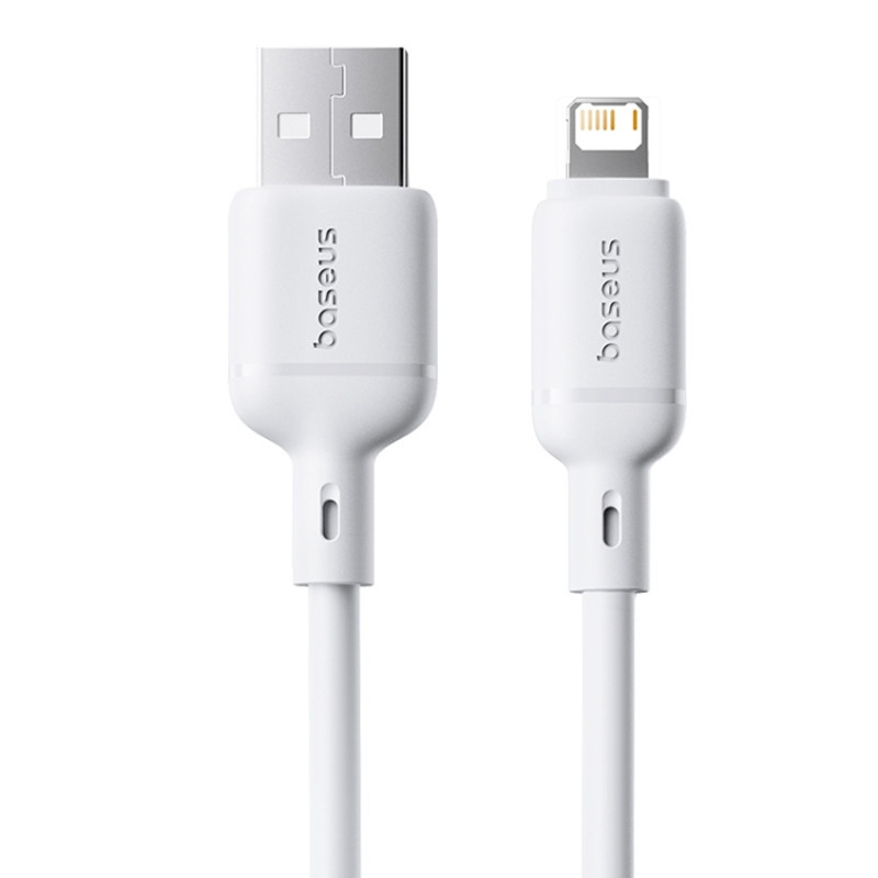 Дата кабель Baseus Silky Series OS Fast Charging USB to Lightning 2.4A (1m) (P1037770) Moon White, фото 1