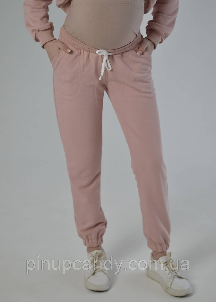 Джогери штани для вагітних Batty демісезон бавовна Малина пудра рожеві (розміри 42-56), фото 1