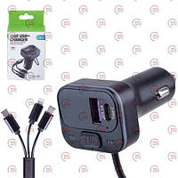 FM модулятор C53 USB/MP3/12-24В/Type C зарядка 3,1А/Bluetooth 5.0/кабель Type C/iPhone/Micro USB
