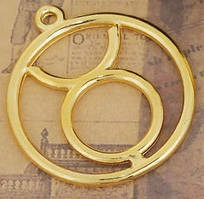 Підвіски металеві Finding Кулон знак зодіака сузір'я Овен Золотистий 34 мм x 30 мм