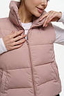 Жіноча жилетка пудрова коротка весняна осіння Безрукавка без капюшона демісезонна, фото 3