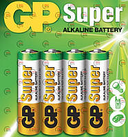 Батарейка AA лужна 1.5V пальчик GP Super Alkaline 4 шт. плівка