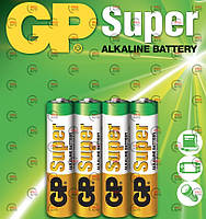 Батарейка AAA лужна 1.5V мініпальчик GP Super Alkaline 4 шт. плівка