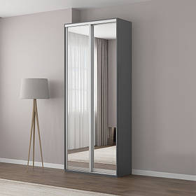 Шафа купе 2 двері 90 х 45 х 210 см N10 Антрацит-Дзеркало