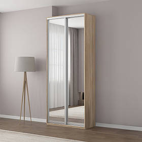 Шафа купе 2 двері 90 х 45 х 210 см N10 Дуб Сонома-Дзеркало