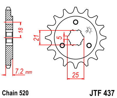 Зірка передня JT JTF437.16