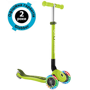 Самокат Globber Primo Foldable Lights Lime Green (салатовий)