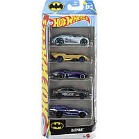 Набір із 5-ти машинок Хот Вілс Бетмен Оригінал Hot Wheels Batman Бетмобіль, Пінгвін, Містер Фріз