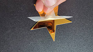 Золоті наклейки пластикові зірки від 3,2 до 6,5 см 20 шт. набір Б336, фото 3