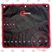 Чохол для гайкових ключів 14 кишень 6-15, 17, 19, 22, 24 (43х43 см) Intertool