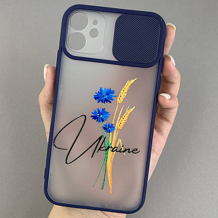 Чохол для Apple iPhone 11 чохол із колоском зі шторкою на телефон айфон 11 темно-синій q02f, фото 1