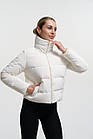 Жіноча коротка куртка біла без капюшона спортивна весняна осіння, фото 2
