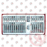 Набір біт 10 мм із переходом. 1/2", 3/8" TORX, HEX, SPLINE 40 шт., CrV (мет. бокс)
