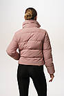 Жіноча коротка куртка пудрова без капюшона спортивна весняна осіння, фото 7