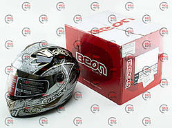 Шолом з бородою BEON mod: B-500 (чорно-сірий, дзеркальний візор) розмір: XL