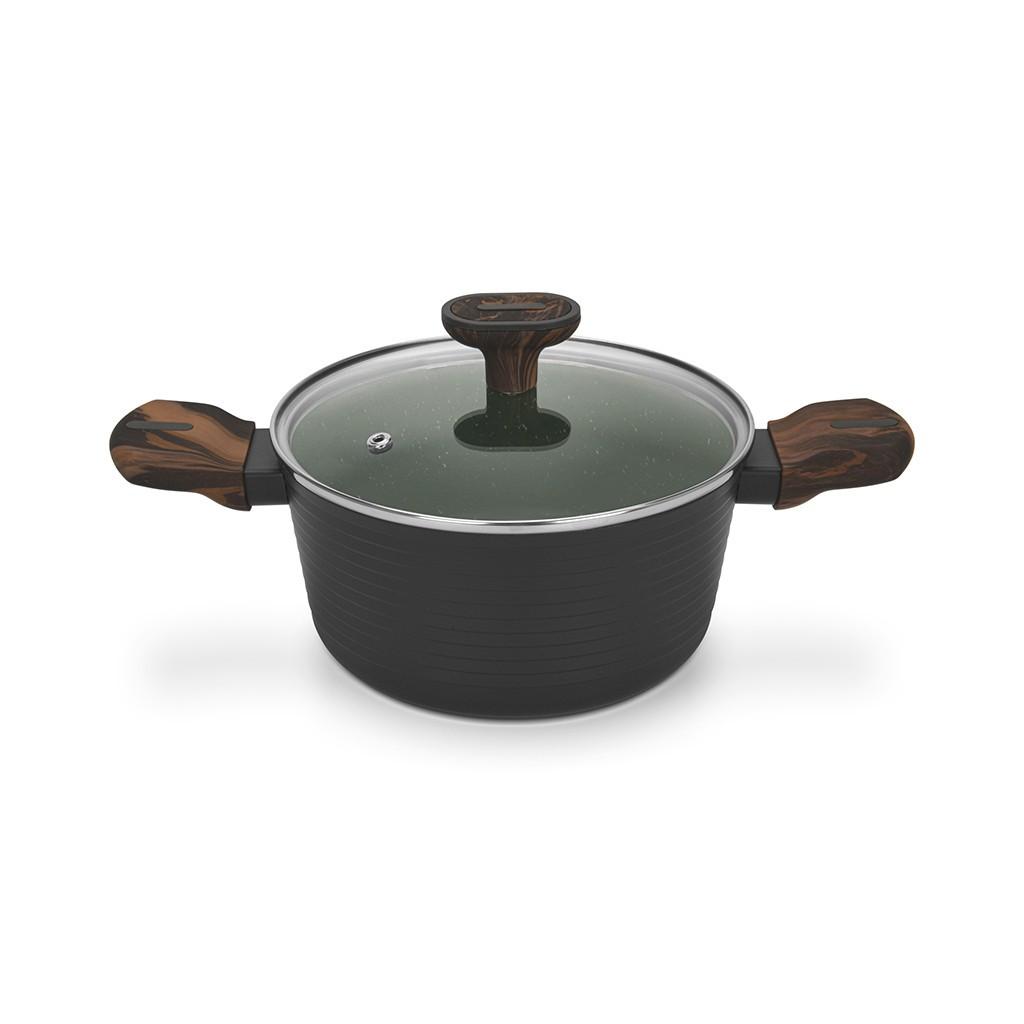 Кастрюля со стеклянной крышкой "Cuisine" 20х10см/2.6л с антипригарным покрытием TiPro Fissman