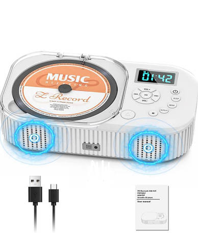 Портативний CD-плеєр з Bluetooth, CD-памбокс портативний для дому/автомобіля, Amazon, Німеччина, фото 1