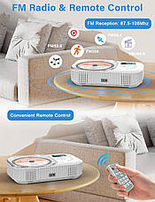 Портативний CD-плеєр з Bluetooth, CD-памбокс портативний для дому/автомобіля, Amazon, Німеччина, фото 5