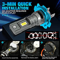 Дві світлодіодні лампи H7 LED S&D CSP Chips 12 W 6500 K, фото 5