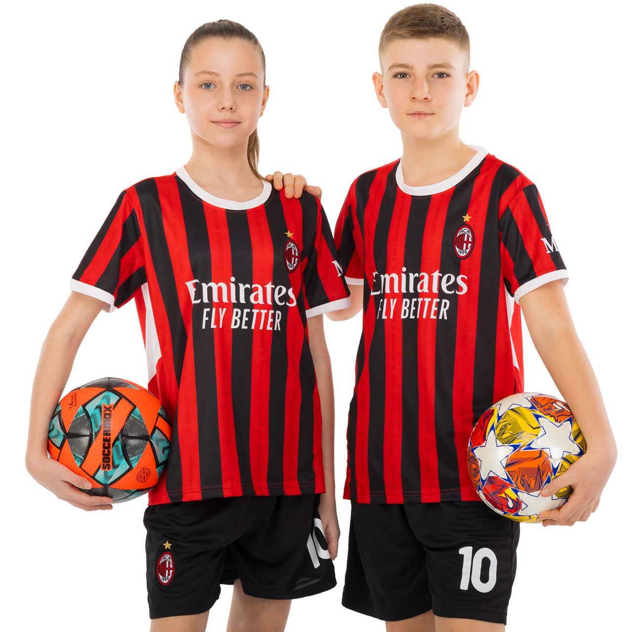 Дитяча футбольна форма 10 Рафаель Леао Мілан AC MILAN домашня 2024 CO-4651 (на зріст 115-160 см)