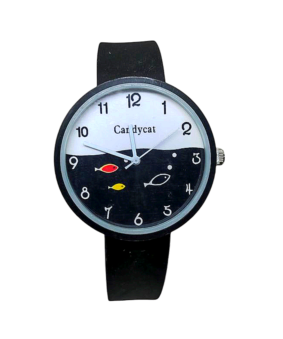 Дитячий наручний годинник "Candycat" Fishes Black