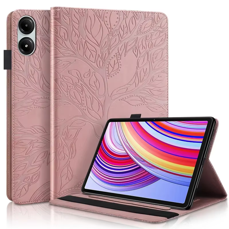 Чохол книжка Wood Book на планшет Poco Pad (12.1")/рожевий