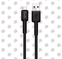 Кабель для заряджання Avantis USB — Micro USB, 1 м, 3.0 А чорний, круглий силіконовий обплетення QC+DT
