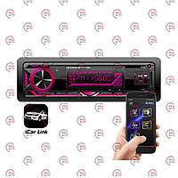 Магнітола Cyclone MP-1067 FM/USB+USB для заряджання 2 А/SD/AUX/MP3/WMA/BT/мультиколор/iCar Link/сьем.пан