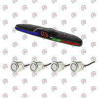 Парктронік 4 датчики 18,5 мм Cyclone SF-4D LED дисплей-шкала/звук. сигнал/сірий