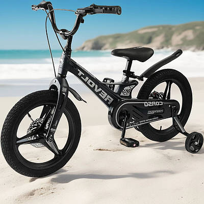 Чорний дитячий велосипед двоколісний лисапед велобайк 18" хлопчикові від 7 років для прогулянок навчання і катання