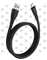 Кабель для заряджання Avantis USB — Micro USB, 1 м, 3.0 А чорний, круглий силіконовий обплетення