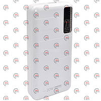 Повербанк 20000 mAh, 1 USB вихід, заряд через MicroUSB/Type-C, індикатор заряду, білий Remax